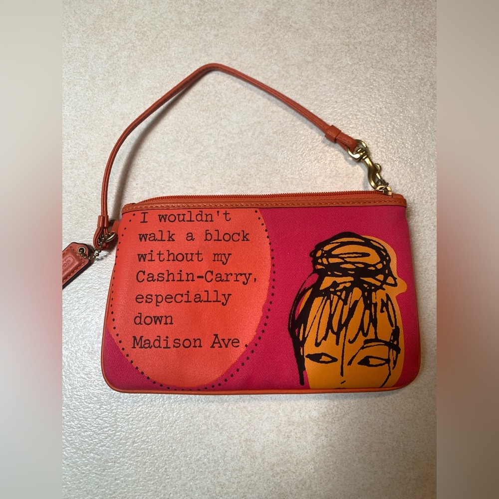 Coach Graphic Pink and Orange Wristlet